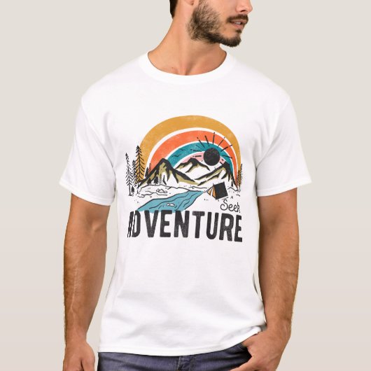 Seek Adventure Mountain Camping T-Shirt (Vorderseite)
