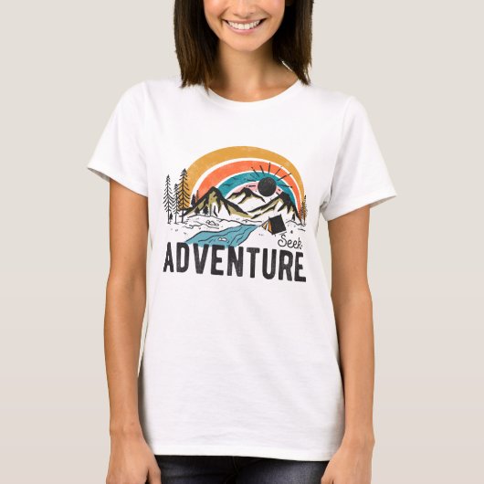 Seek Adventure Mountain Camping T-Shirt (Vorderseite)