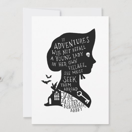 Seek Adventures Northanger Abbey Quote Einladung (Vorderseite)