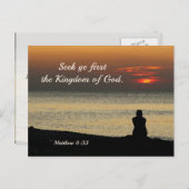 Seek Erster Reich Gottes, Matthew 6:33 Ozean Postkarte (Vorne/Hinten)
