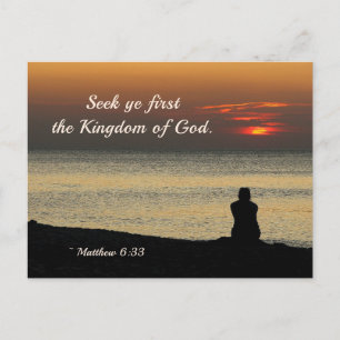 Seek Erster Reich Gottes, Matthew 6:33 Ozean Postkarte