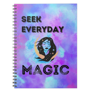 Seek Everyday Magic - Aquarellmond Notizblock