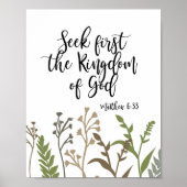 Seek First The Kingdom of God Christlich Print Poster (Vorne)