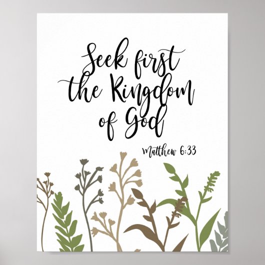 Seek First The Kingdom of God Christlich Print Poster (Vorne)