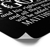Seek First The Kingdom Of God Matthew 6_33 Christi Poster (Ecke)