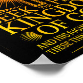 Seek First The Kingdom Of God Matthew Christian Bi Poster (Ecke)