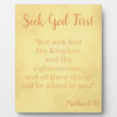 Seek God First Gold Parchment Fotoplatte (Vorderseite)