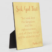 Seek God First Gold Parchment Fotoplatte (Seite)