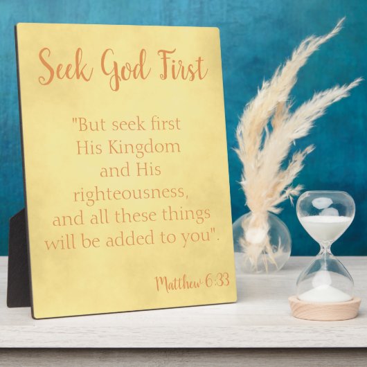 Seek God First Gold Parchment Fotoplatte (Seite)