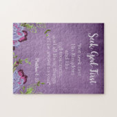 Seek God First Inspiration Lila Floral Puzzle (Horizontal)