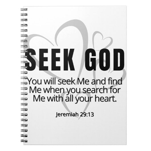 Seek God Jeremiah 29:13 SpeakChrist Inspiration Notizblock (Vorderseite)