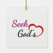Seek God’s Heart - Square  Keramikornament (Rückseite)