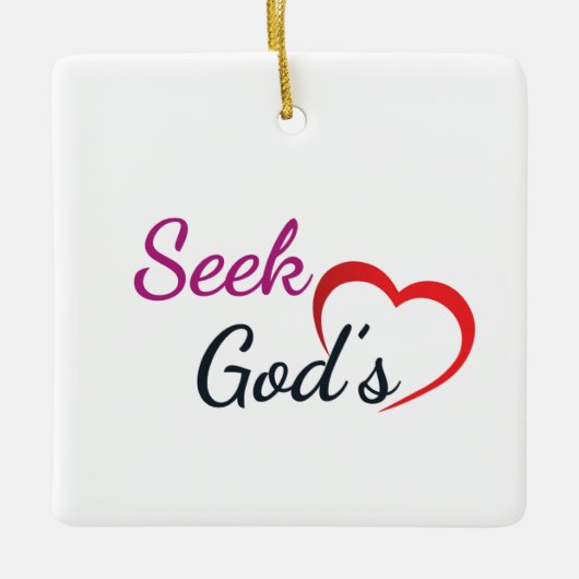 Seek God’s Heart - Square Keramikornament (Vorderseite)
