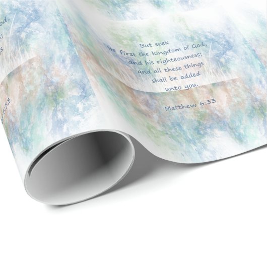 Seek God's Kingdom Scripture Matthew Inspirational Geschenkpapier (Rolleneckpunkt)