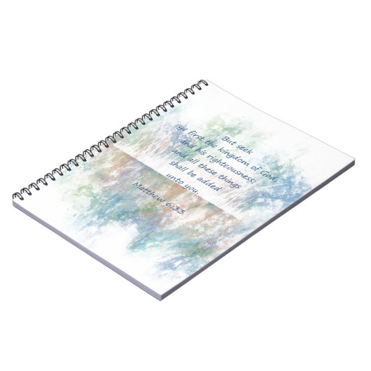 Seek God's Kingdom Scripture Matthew Inspirational Notizblock (Linke Seite)