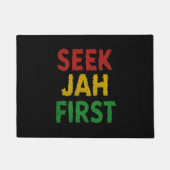 Seek Jah First Rastafarian Reggae Rasta Colors Fußmatte (Vorderseite)