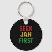 Seek Jah First Rastafarian Reggae Rasta Colors Schlüsselanhänger (Vorderseite)