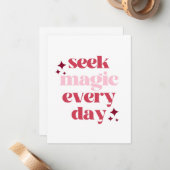 Seek Magic | Inspiration Zitat Mitteilungskarte (Vorderseite/Rückseite Beispiel)
