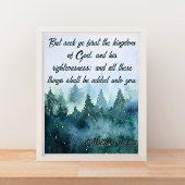 Seek Ye First das Königreich Gottes KJV Matthew 6: Poster