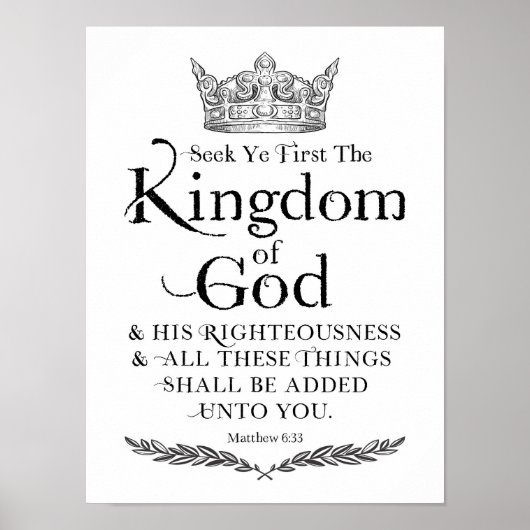 Seek Ye First the Kingdom of God Art Print Poster (Vorne)