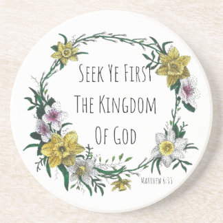 Seek Ye First the Kingdom Sandstone Coaster Getränkeuntersetzer
