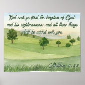 Seek Ye First The Kingdom Winter Tree Landschaft Poster (Vorne)