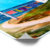 Seekabine mit Waschplakat Poster (Ecke)