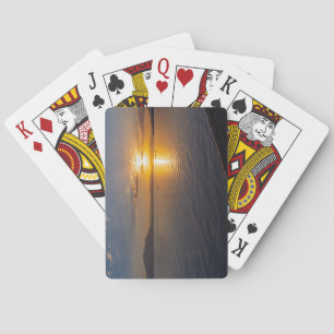 Seekapala & Berge am Horizont bei Sonnenuntergang Spielkarten