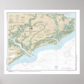 Seekarte 11522 über die Flüsse Stono und Nord-Edis Poster (Vorne)