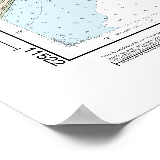 Seekarte 11522 über die Flüsse Stono und Nord-Edis Poster (Ecke)