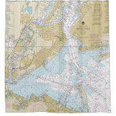 Seekarte 12327 im Hafen von New York Duschvorhang (Vorderseite)