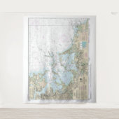 Seekarte 13270 im Hafen von Boston Wandteppich (Vorderseite)