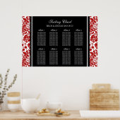 Seekarte 8 Tabellen Schwarzer Damast Poster (Küche)