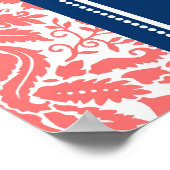 Seekarte 8 Tische Korallenblau Damaskus Poster (Ecke)