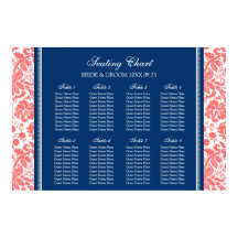 Seekarte 8 Tische Korallenblau Damaskus