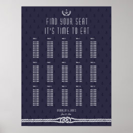 Seekarte Blue Anchors Poster