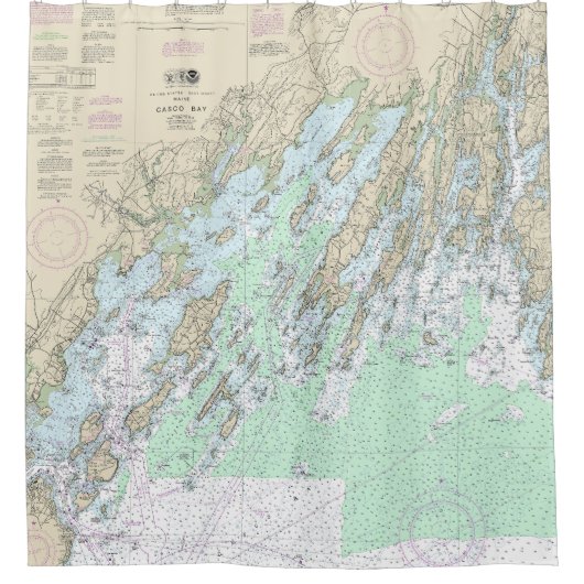 Seekarte Casco Bay 13290 Duschvorhang (Vorderseite)