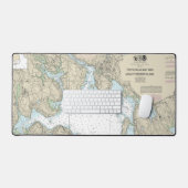 Seekarte der französischen Bucht und der Mount-Wüs Schreibtischunterlage (Tastatur & Maus)