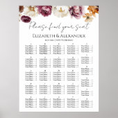 Seekarte der Hochzeit im Herbst Burgund Poster (Vorne)