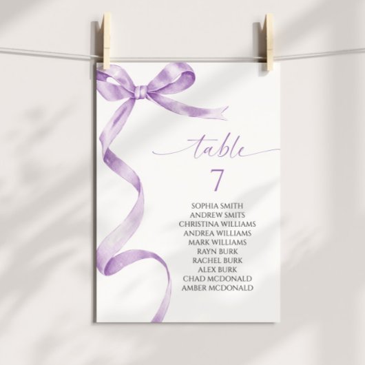 Seekarte der Lavendel-Tischnummer Einladung