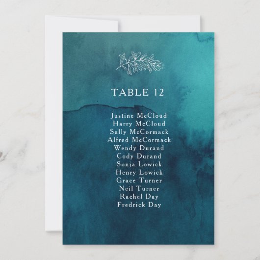 Seekarte der Tischnummer Moody Ocean Wasserfarbe (Vorderseite)