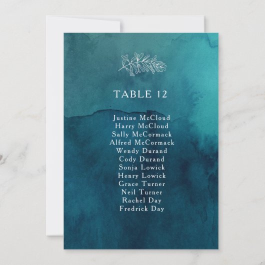 Seekarte der Tischnummer Moody Ocean Wasserfarbe (Rückseite)