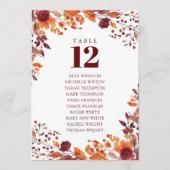 Seekarte der Tischnummer Rustic Fall Floral (Vorderseite)