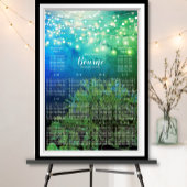 Seekarte des Blauen grünen Baumkronen der Märchenw Poster