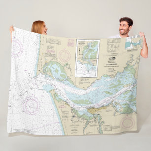 Seekarte des Columbia River 18521 Fleecedecke