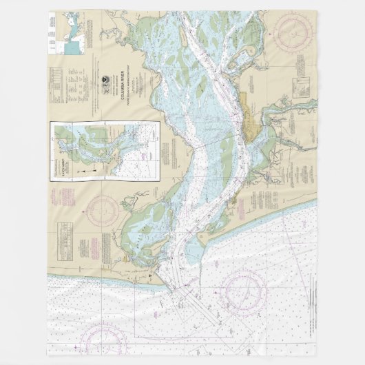 Seekarte des Columbia River 18521 Fleecedecke (Vorderseite)