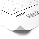 Seekarte des Columbia River 18521 Poster (Ecke)