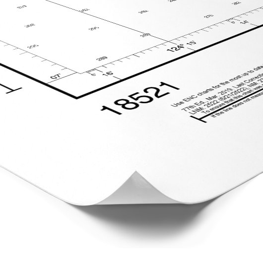 Seekarte des Columbia River 18521 Poster (Ecke)