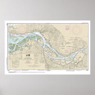 Seekarte des Columbia River 18523 Poster