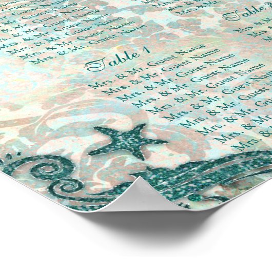 Seekarte Dolphin Poster (Ecke)